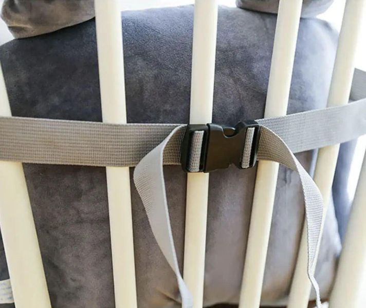 Детское плюшевое мягкое кресло с бортами Кот 40см с ремнем фиксации, сиденье для детей 0-2 года, Розовый БК-2 фото