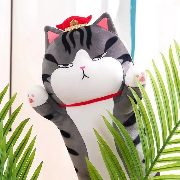 Игрушка кот батон император 90 см длинная мягкая подушка плюшевый кот Серый КБ-ІМ-90 фото