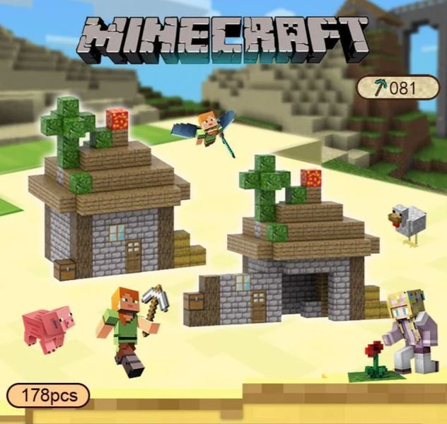 Магнитный конструктор minecraft Дом на 178 шт деталей детский с блоков майнкрафт Шк-Бд-178 фото