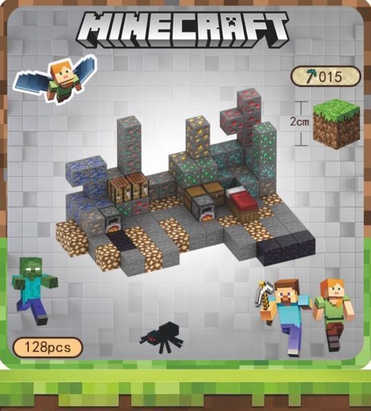 Магнитный конструктор minecraft Шахта Барона на 128 шт деталей детский с блоков майнкрафт Барон-128 фото