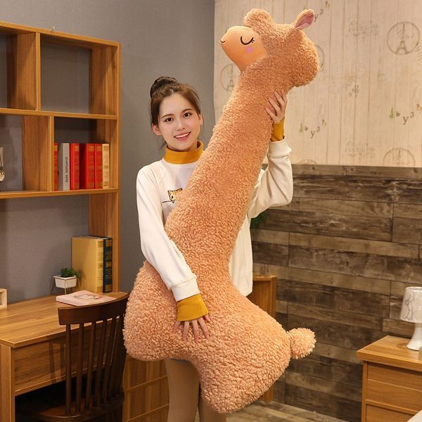 Мягкая Игрушка Альпака 100см детская плюшевая обнимашка подушка для сна на подарок ребенку Лама 010АЛК-100 фото