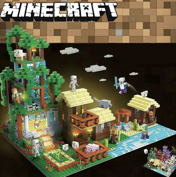 Огромный конструктор My World Minecraft Деревня Джунгли Ферма 2106 деталей,майворлд, Майнкрафт КО-06 фото