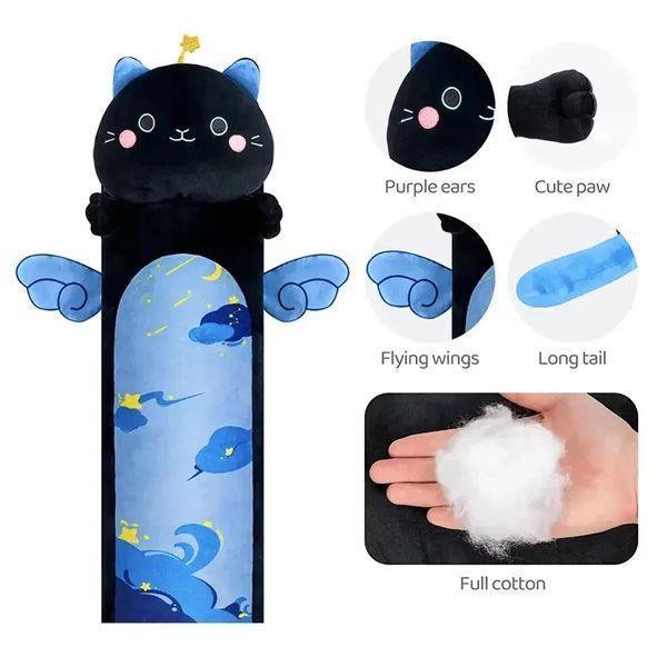 Мягкая игрушка Кот 90см батон Kawaii огромная детская длинная плюшевая подушка обнимашка большая для сну ребенку КК-90-2 фото