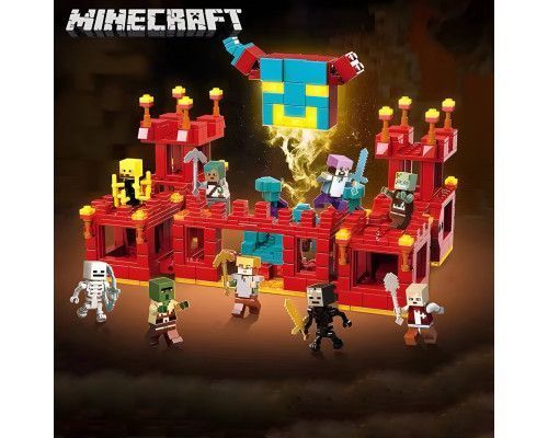 Конструктор Minecraft Огненный оголем с LED-подсветкой на 849 деталей, майнкрафт, май внешний КО-07 фото