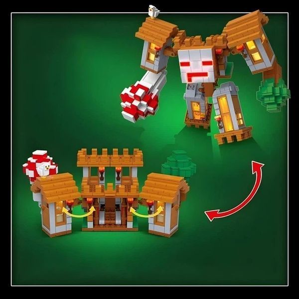 Конструктор Minecraft Деревянный остолом с LED подсветкой на 857 деталей, майнкрафт,ай у практи КО-08 фото