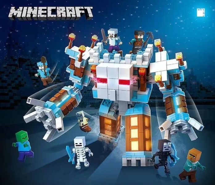 Конструктор My World Minecraft Сніжний Голем-Фортеця трансформер 2в1 LED 866 деталей, майнкрафт , май ворлд KO-09 фото