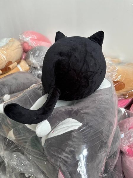 Мягкая игрушка Кот 55см плюшевая детская подушка круглая для обнимашка в стиле IKEA на подарок ребенку дорогу КЧ-45 фото