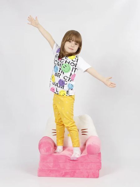 Кресло мягкое Хеллоу Китти плюшевое детский диван кровать Hello Kitty для девочки от 1 года, Розовый КР-Кити-3(2) фото