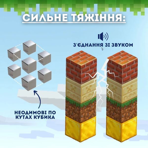 Магнитный конструктор minecraft для детей в стиле Дом Стива блоки на 192 деталей детский с персонажами игры майнкрафт Буд-192 фото