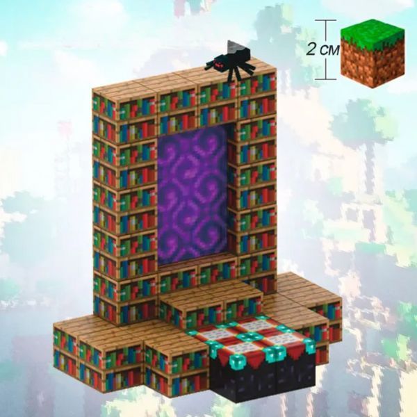 Магнитный книжный Портал 32 деталей конструктор minecraft для детей от 3 лет в стиле майнкрафт детский блоки и персонажами Портал-кг-32 фото