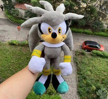 М'яка іграшка Сонік Їжак Сильвер 40см, Sonic, плюшева іграшка, мультяшна іграшка Сильв-40 фото