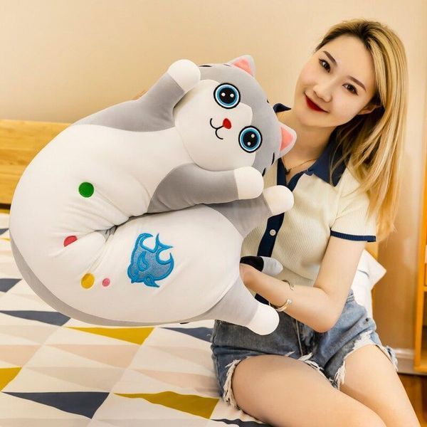 Мягкая игрушка Кот 60см батон с узорами огромная детская длинная плюшевая подушка обнимашка большая для сну ребенку КБ-УЗ-60 фото