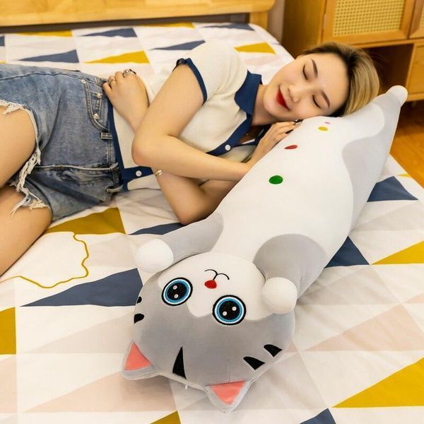 Мягкая игрушка Кот 60см батон с узорами огромная детская длинная плюшевая подушка обнимашка большая для сну ребенку КБ-УЗ-60 фото
