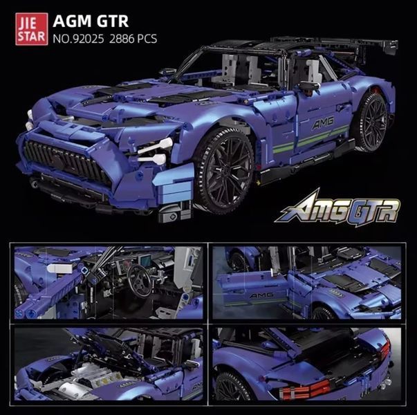 Конструктор блоковий на радіокеруванні AMG GTR 2886 деталей спортивний автомобіль на пульті для дітей та дорослих KO-39 фото