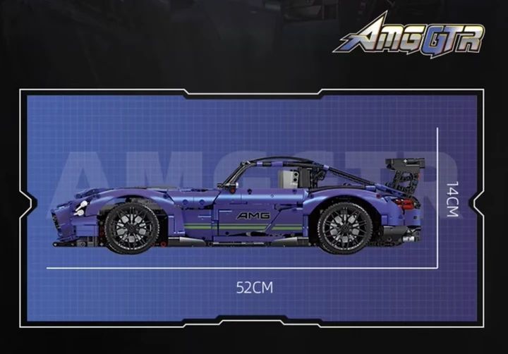 Конструктор блоковий на радіокеруванні AMG GTR 2886 деталей спортивний автомобіль на пульті для дітей та дорослих KO-39 фото