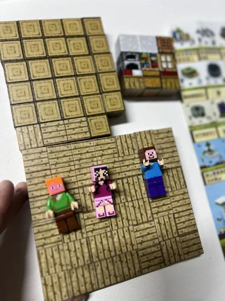 Магнитный minecraft конструктор Деревянный дом блочный 80 деталей детский майнкрафт с персонажами ДІм-дерев-80 фото