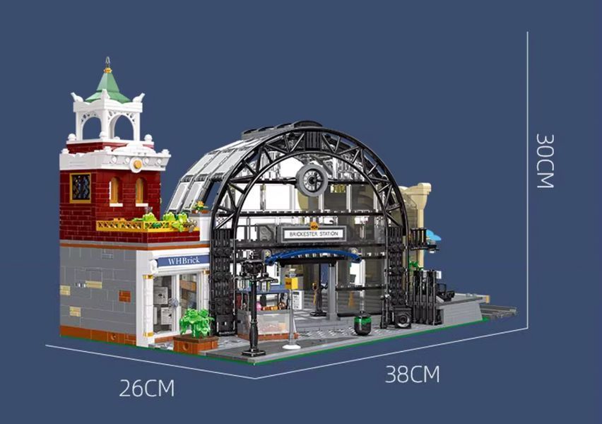 Конструктор блочный JIE STAR Железнодорожная станция The Meeting Point 2720 деталей городской набор с строением и интерьером КО- 45 фото