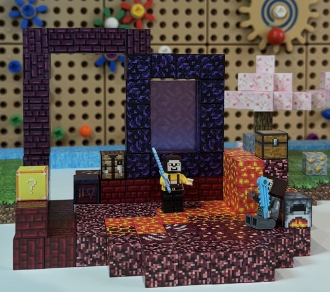 Minecraft магнитный конструктор Подземелье блоки 143 деталей детский майнкрафт с персонажами от 3 лет Підземелля-143 фото