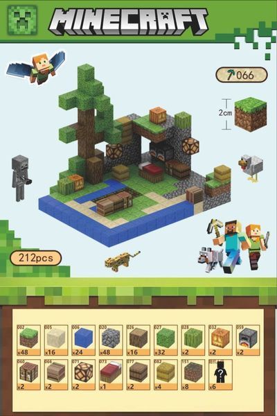 Minecraft магнитный конструктор Тайное место блоки 212 деталей детский майнкрафт с персонажами от 3 лет Таємне-212 фото