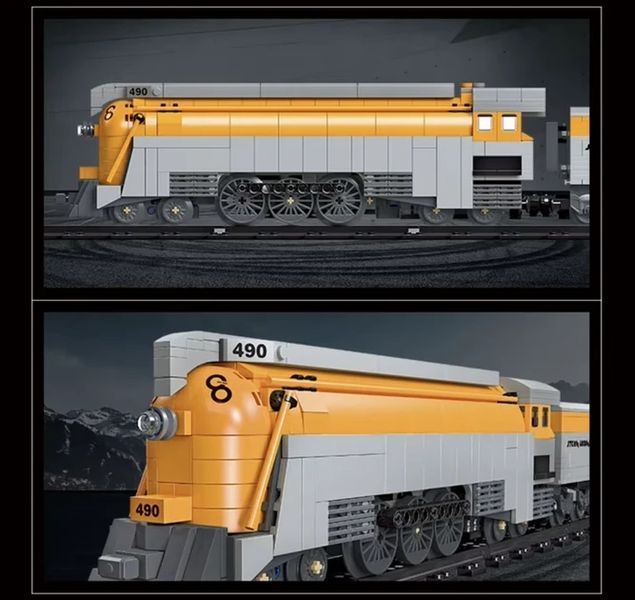Конструктор блочный JIE STAR Поезд Steam Train 808 деталей большой железнодорожный набор поезд детский конструктор от 6 лет KO-49 фото