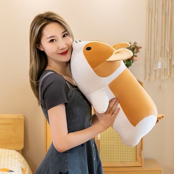 Мягкая Игрушка Собака Корги 80см в костюме детская плюшевая обнимашка подушка для сна на подарок ребенку 01076 фото