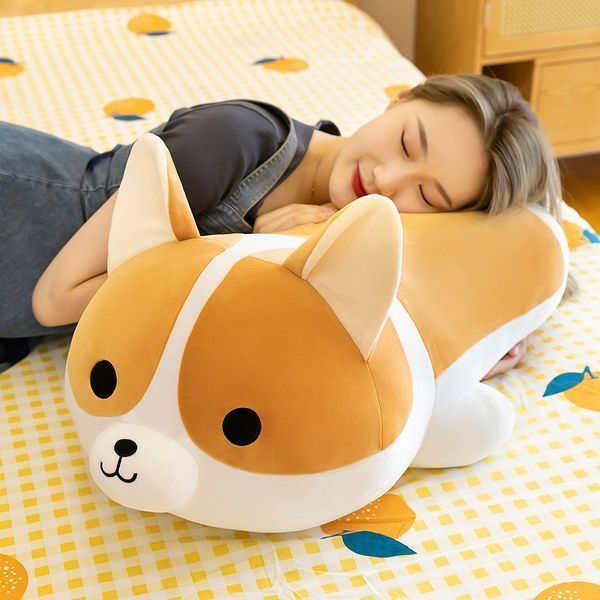 Мягкая Игрушка Собака Корги 80см в костюме детская плюшевая обнимашка подушка для сна на подарок ребенку 01076 фото