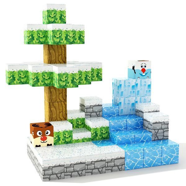 Магнитный конструктор minecraft Зимний Дом на 75 шт деталей детский с блоков майнкрафт Зим-75 фото