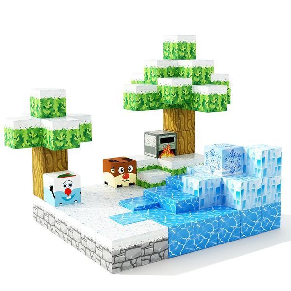Магнитный конструктор minecraft Зимний Дом на 75 шт деталей детский с блоков майнкрафт Зим-75 фото