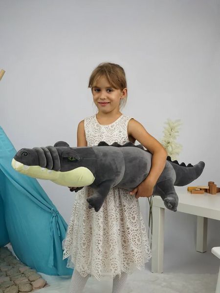 М'яка іграшка Крокодил 100см плюшевий довгий алігатор, Сірий ІГ-0004-З фото